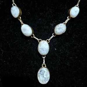 Rainbow Moonstone Necklace set in .925 Silver